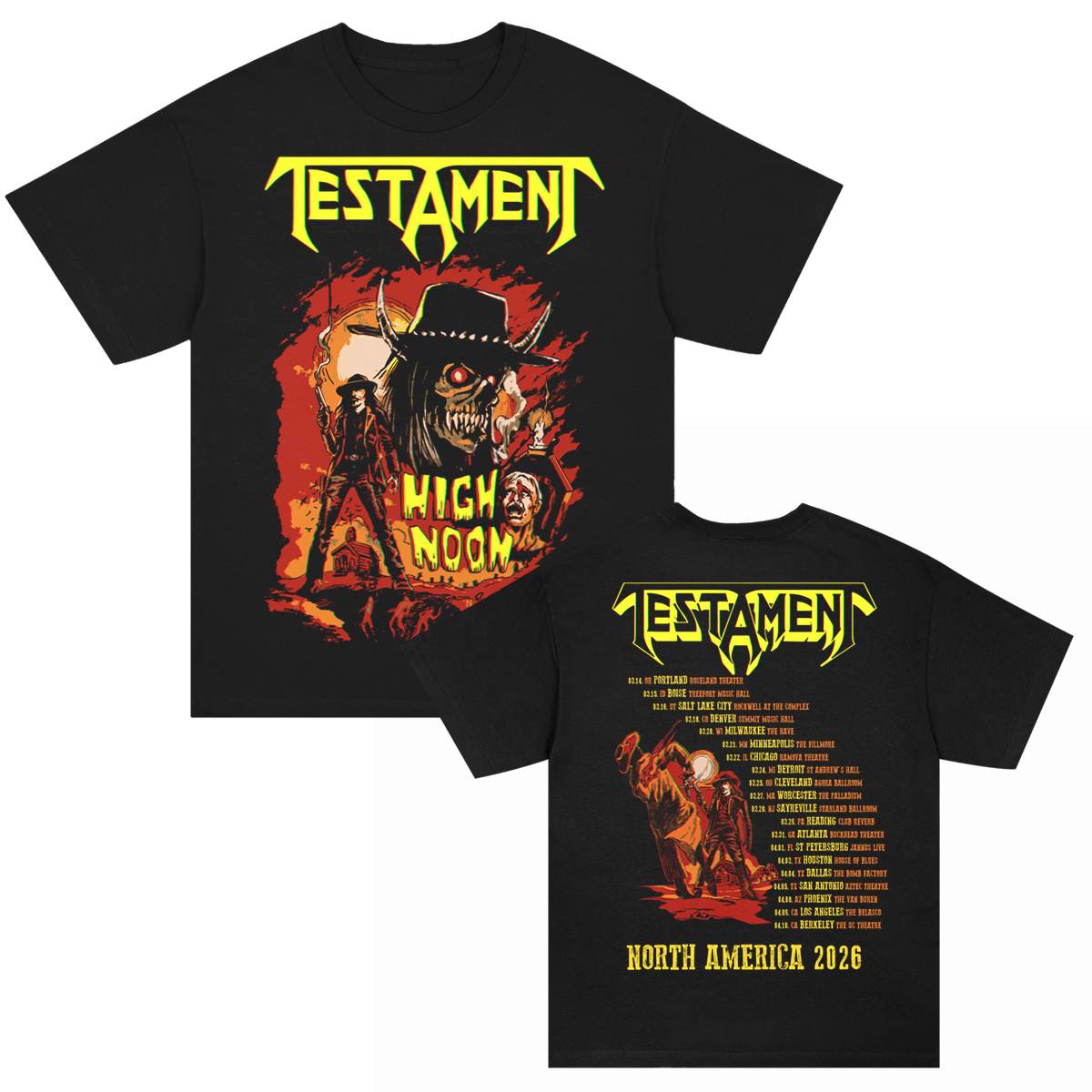 High Noon Spring 2026 Tour T-Shirt (Black)