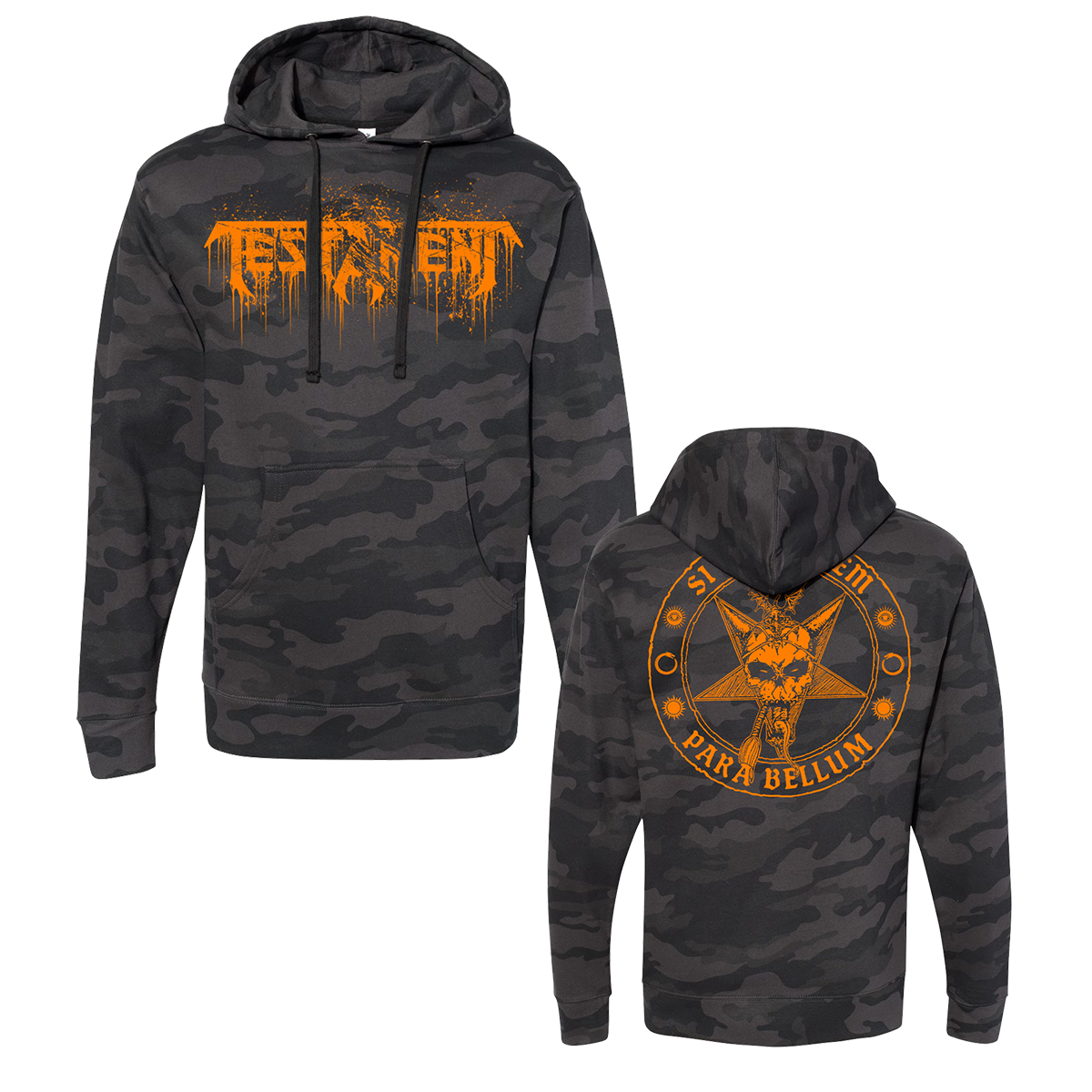 Orange Logo Pullover Hoodie (Black Camo)