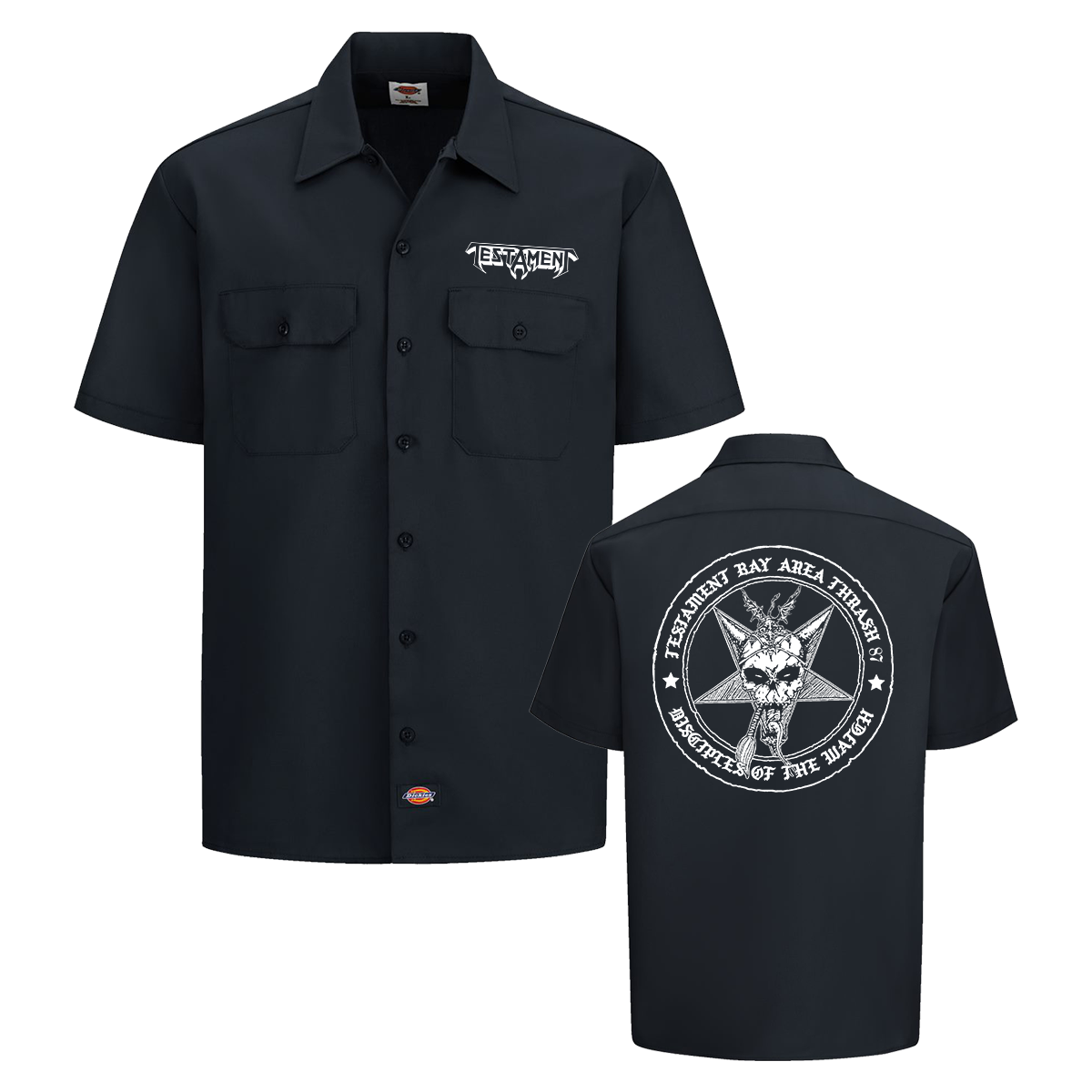 Bay Area Thrash Dickies Work Shirt (Black) – Testament Shop Bay Area Thrash Dickies Work Shirt (Black) – Testament Shop